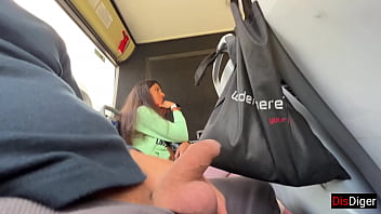 A girl on a public bus gave me a handjob and blowjob despite the crowd